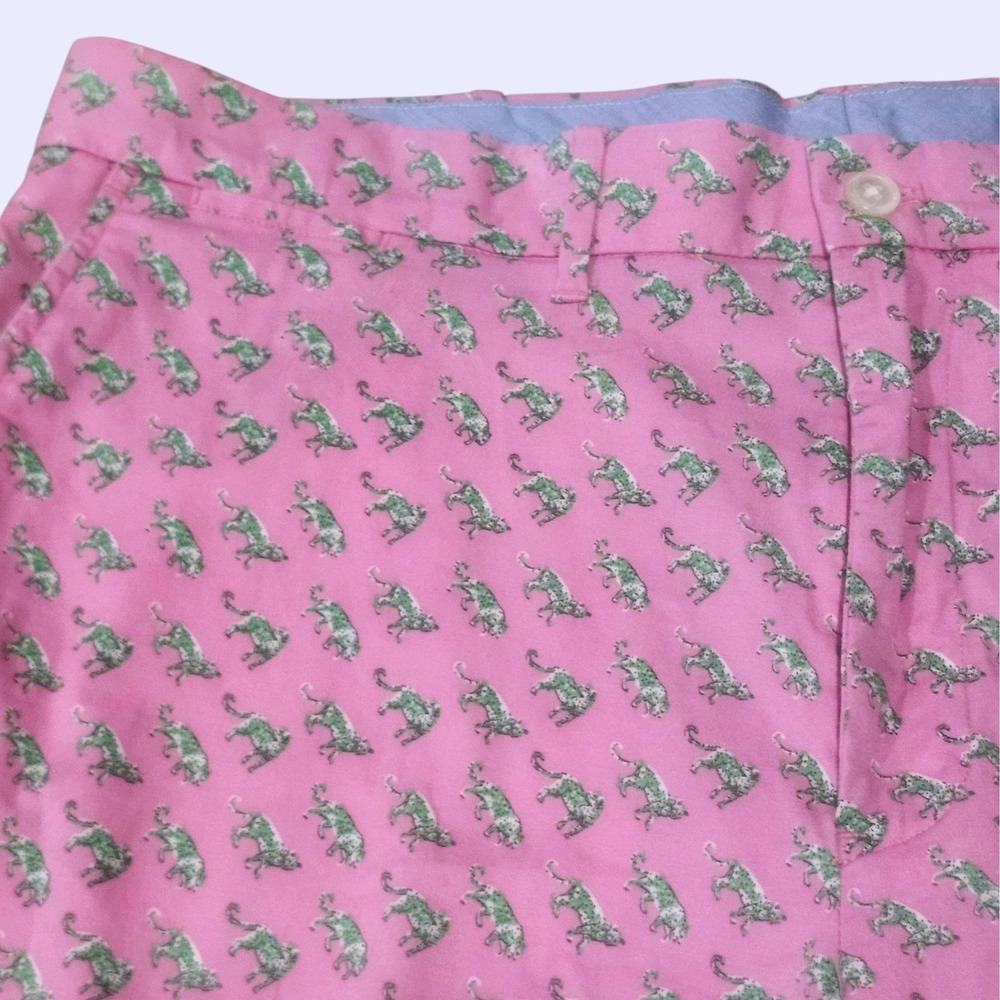 Polo Ralph Lauren Golf Shorts Mens 36 Pink Green Leopard Print Animal Pattern
